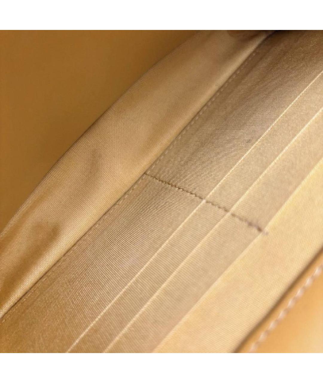 CHANEL Золотая кожаная сумка через плечо, фото 7