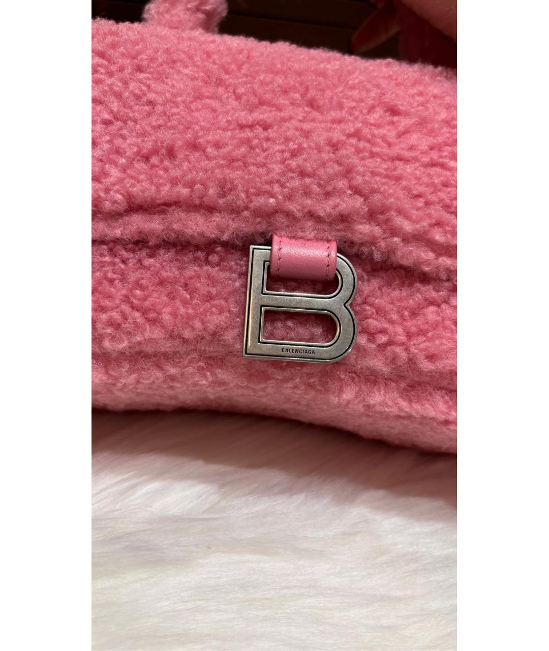 BALENCIAGA Розовая тканевая сумка с короткими ручками, фото 2