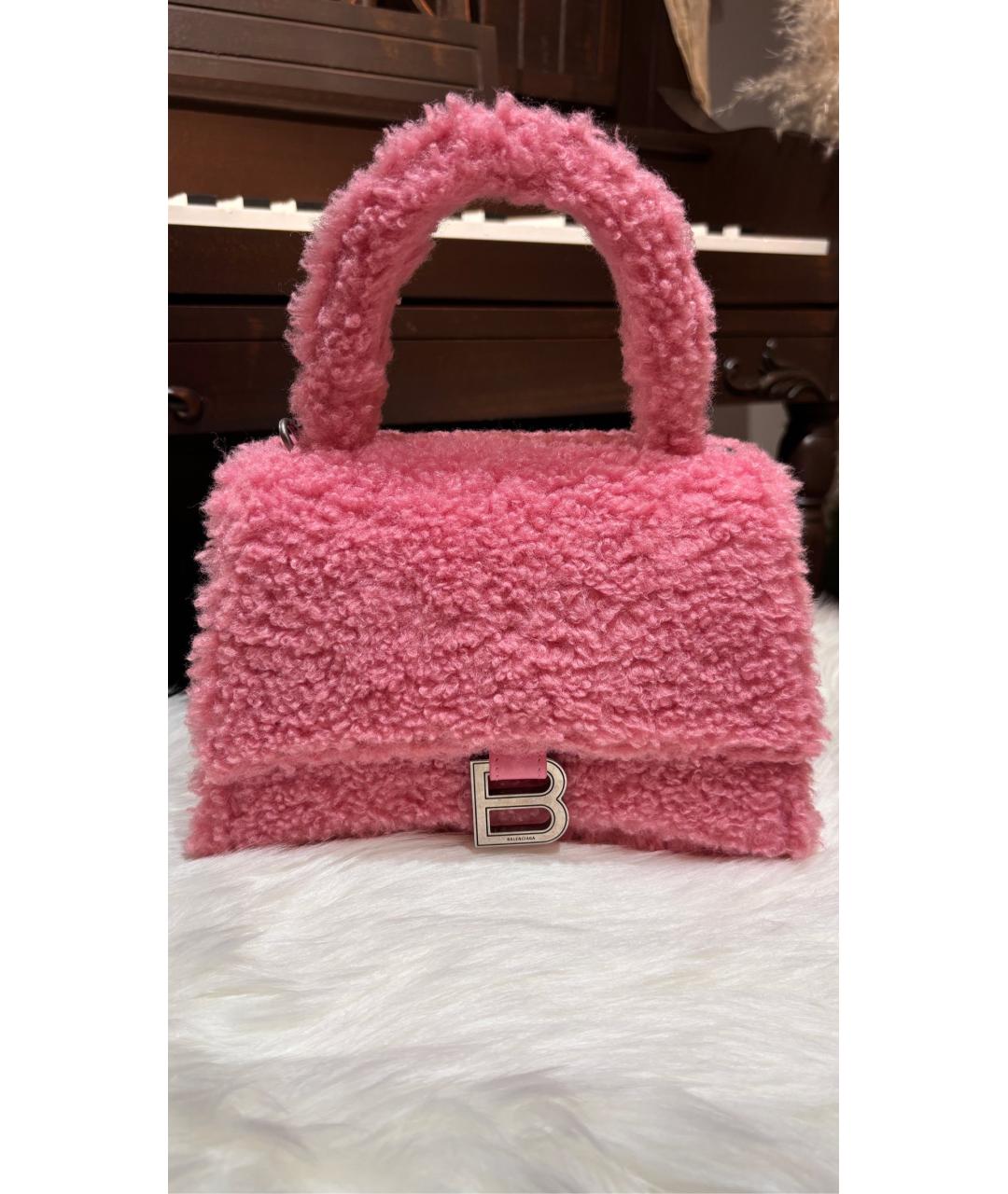 BALENCIAGA Розовая тканевая сумка с короткими ручками, фото 9