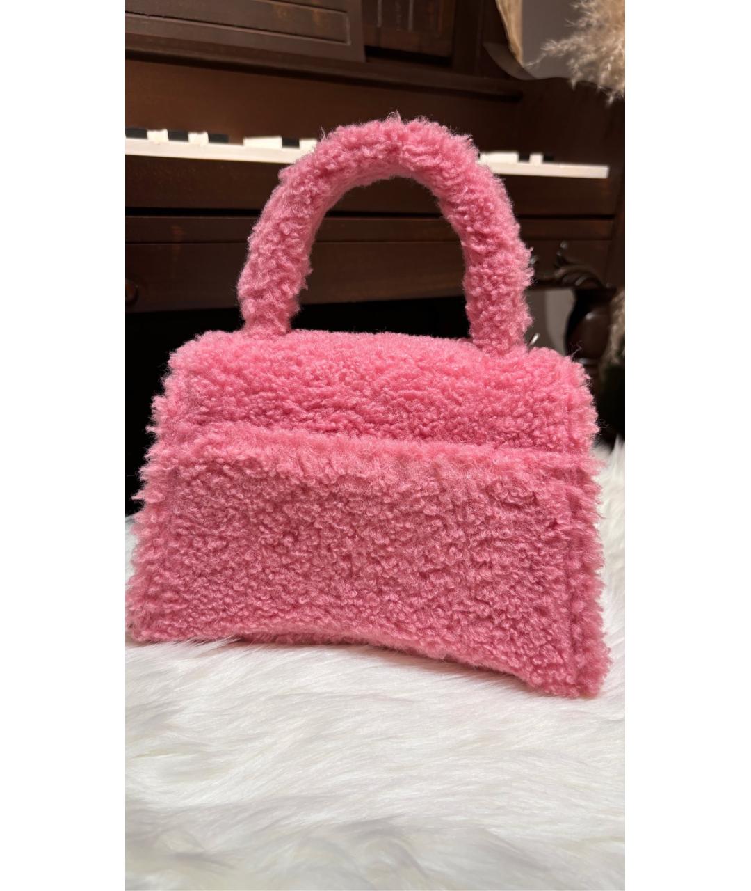 BALENCIAGA Розовая тканевая сумка с короткими ручками, фото 3