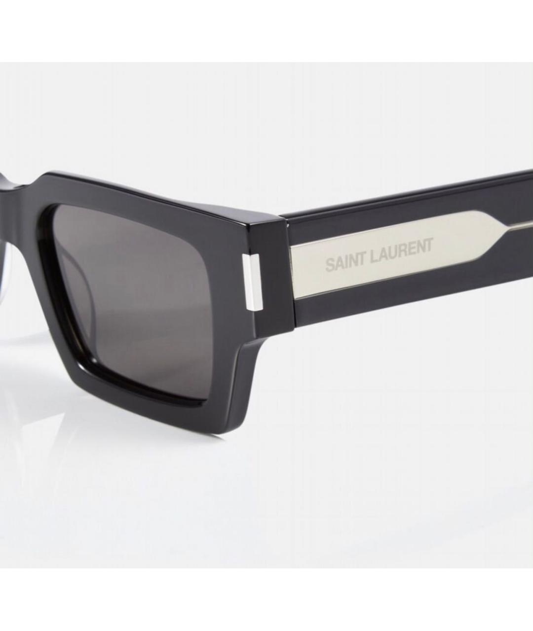 SAINT LAURENT Черные пластиковые солнцезащитные очки, фото 6