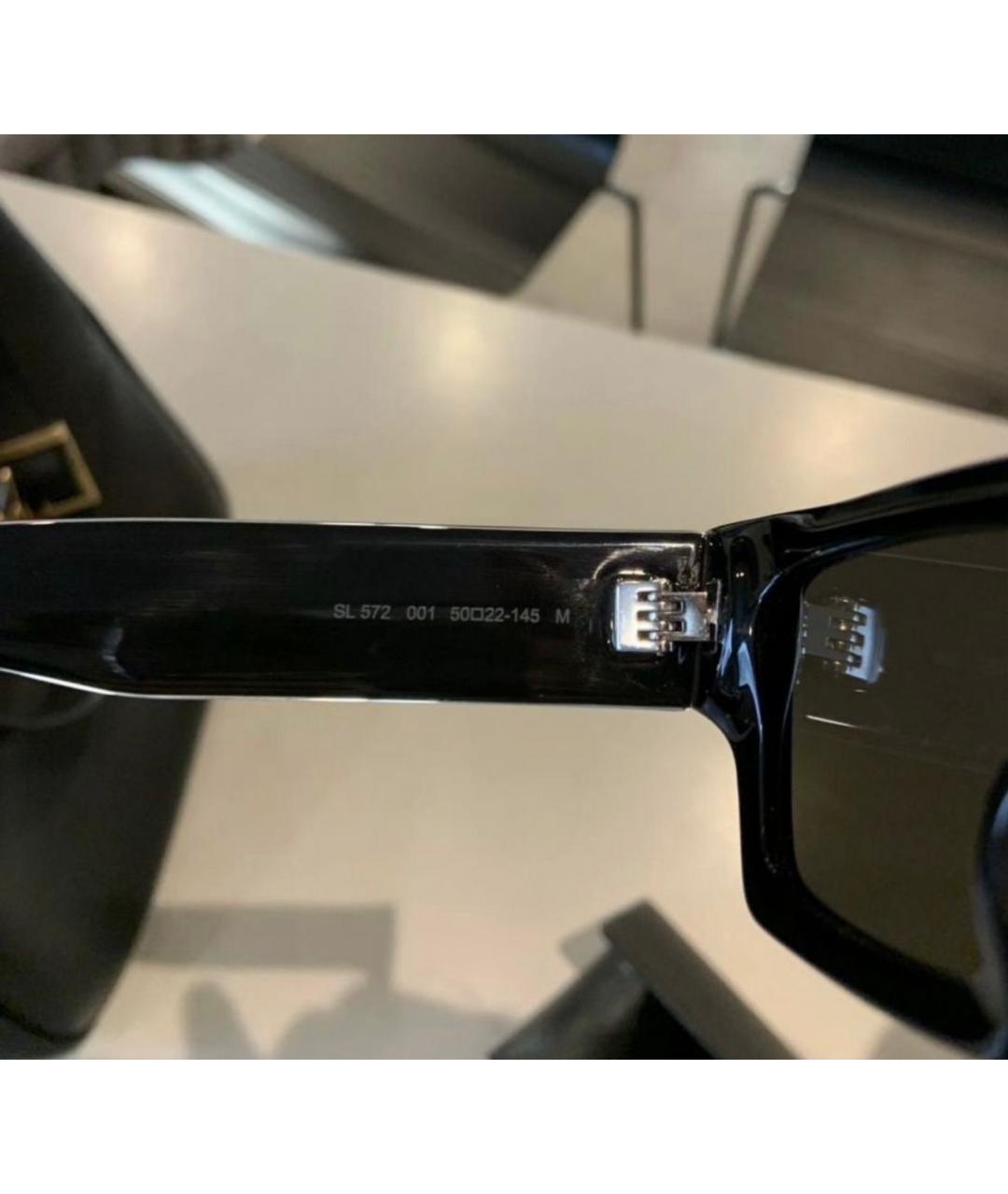 SAINT LAURENT Черные пластиковые солнцезащитные очки, фото 2