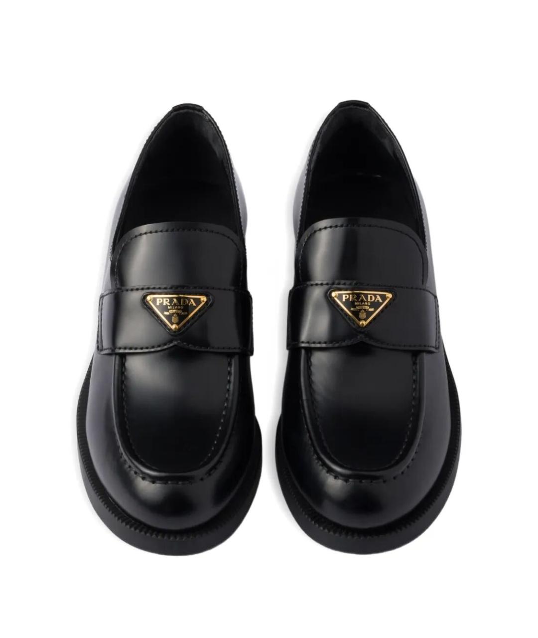 PRADA Черные кожаные лоферы, фото 4