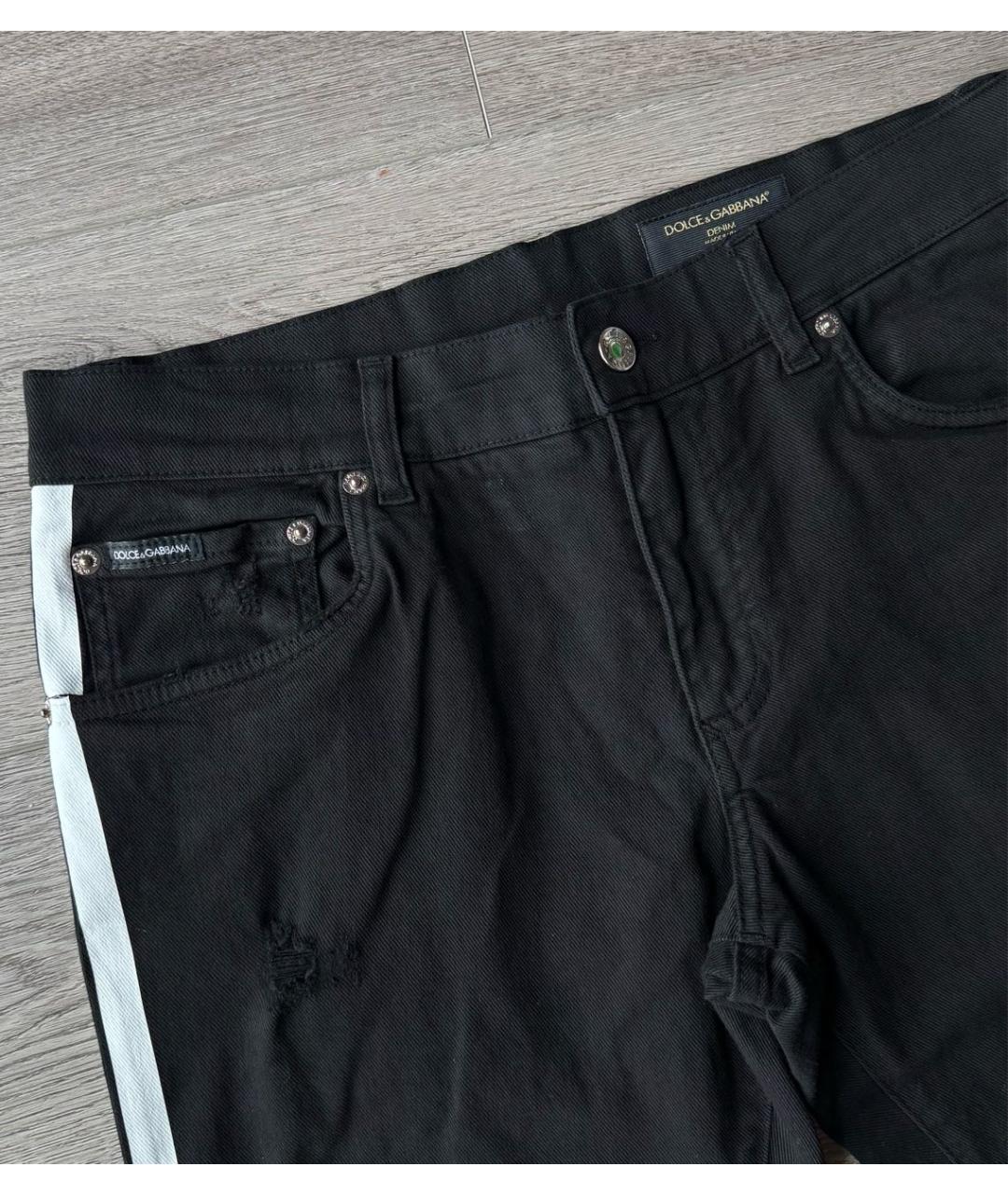 DOLCE&GABBANA Черные хлопко-эластановые джинсы скинни, фото 5