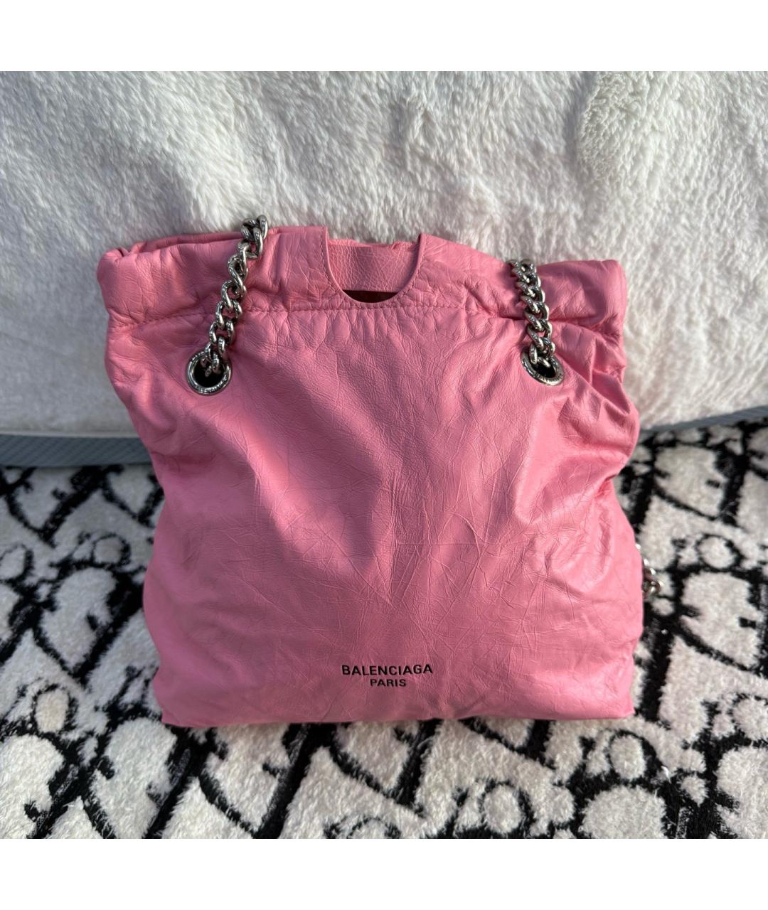 BALENCIAGA Розовая кожаная сумка через плечо, фото 4