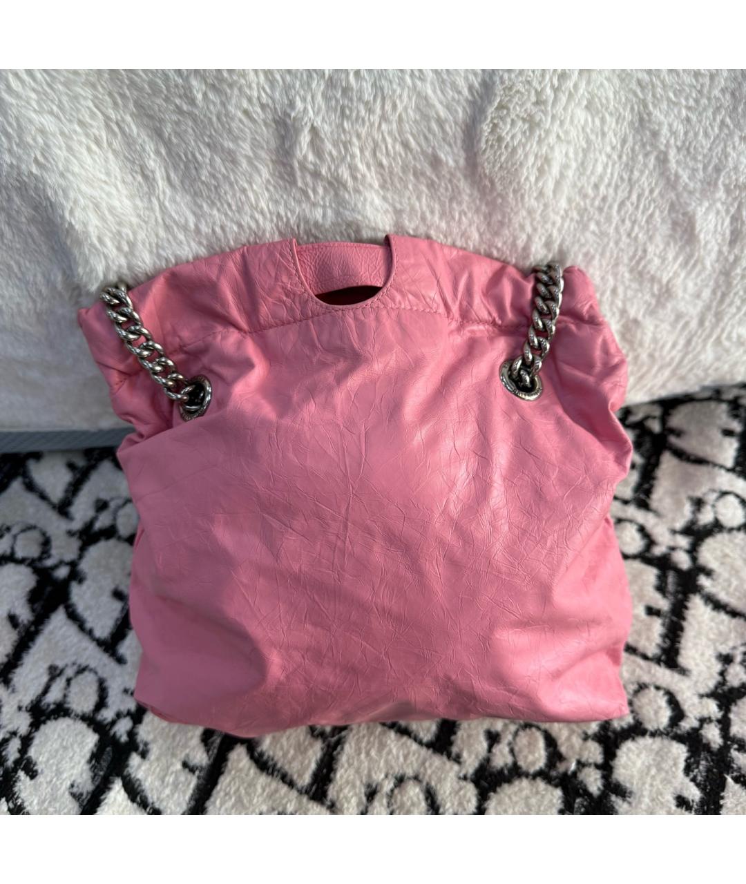 BALENCIAGA Розовая кожаная сумка через плечо, фото 2