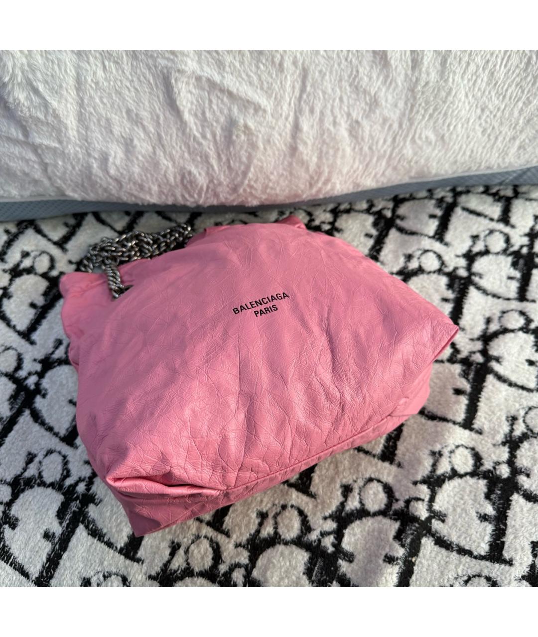 BALENCIAGA Розовая кожаная сумка через плечо, фото 3