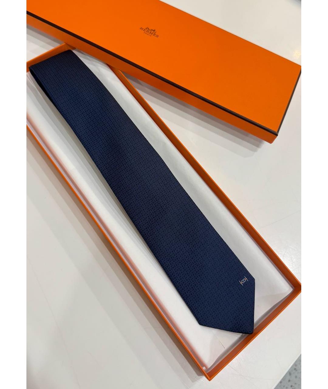 HERMES Синий галстук, фото 4