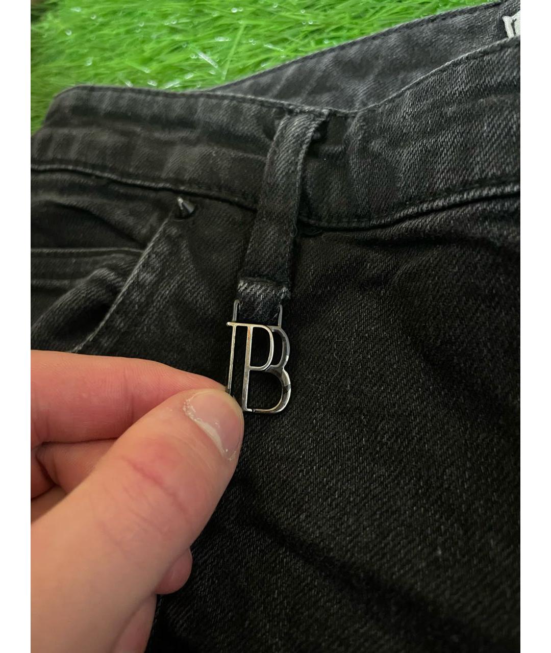 PIERRE BALMAIN Черные хлопко-эластановые джинсы слим, фото 6