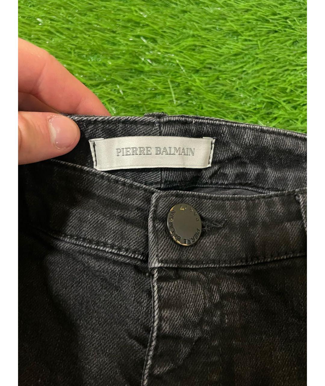 PIERRE BALMAIN Черные хлопко-эластановые джинсы слим, фото 3