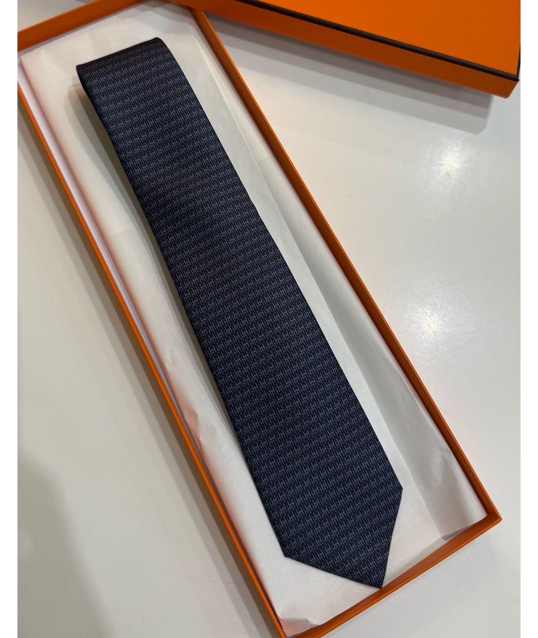 HERMES Синий галстук, фото 3