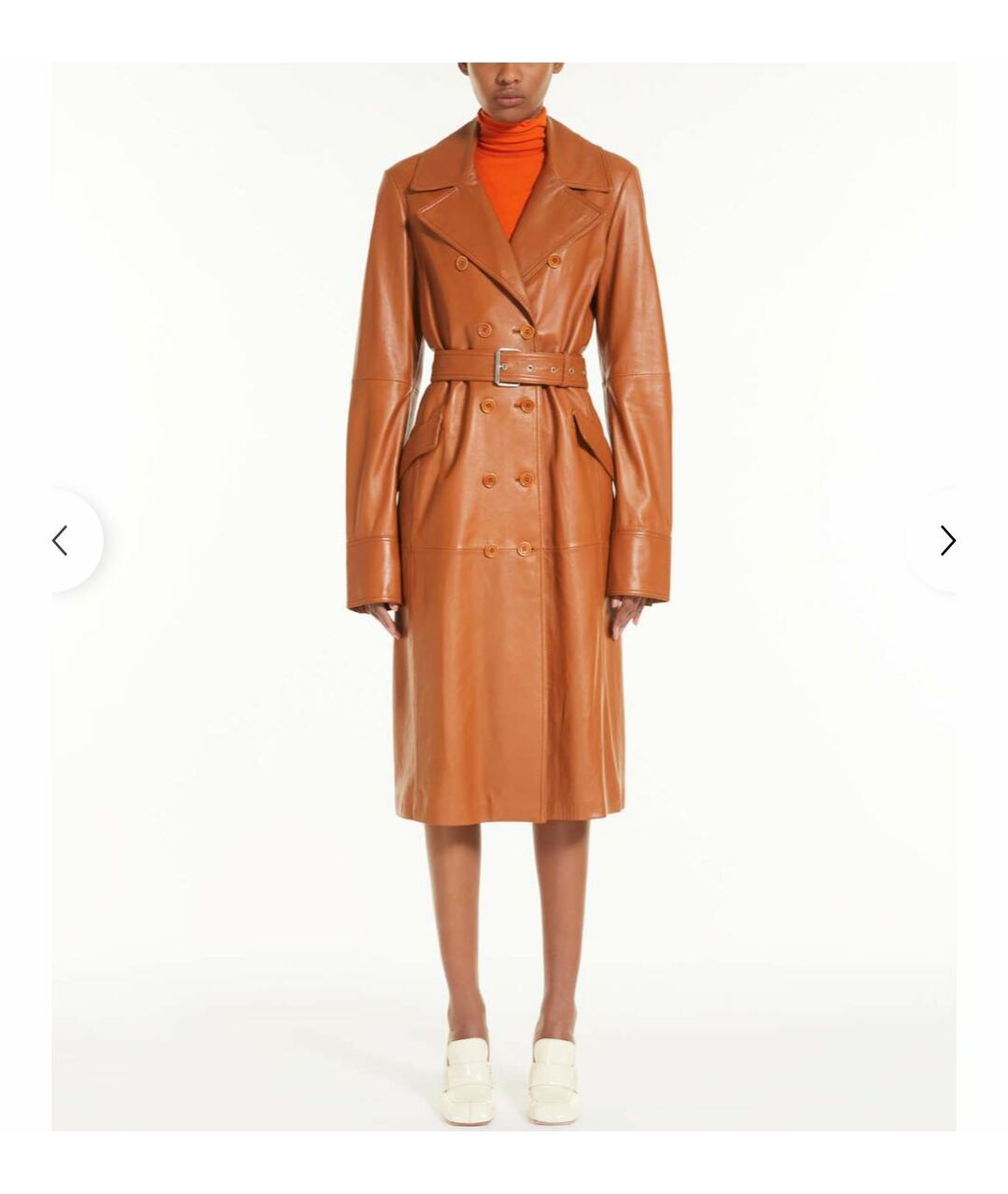 SPORTMAX Коричневый кожаный тренч/плащ, фото 3