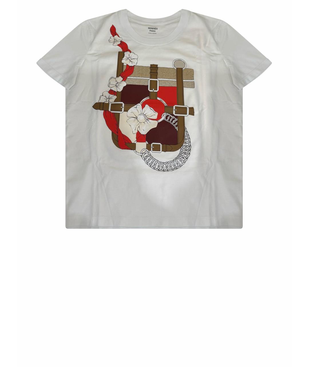 HERMES Белая хлопковая футболка, фото 1