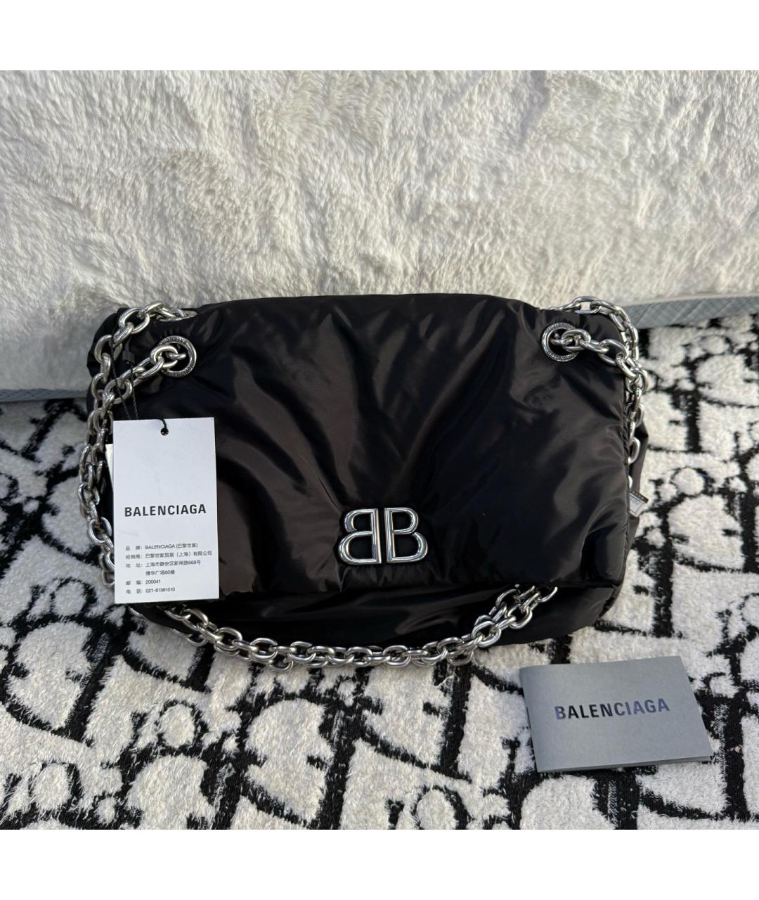 BALENCIAGA Черная тканевая сумка через плечо, фото 4