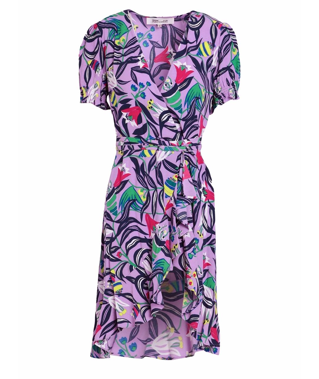 DIANE VON FURSTENBERG Фиолетовое шифоновое повседневное платье, фото 1