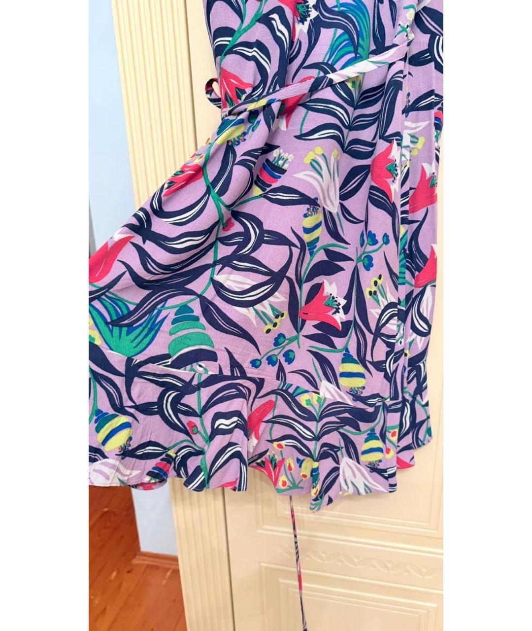 DIANE VON FURSTENBERG Фиолетовое шифоновое повседневное платье, фото 4