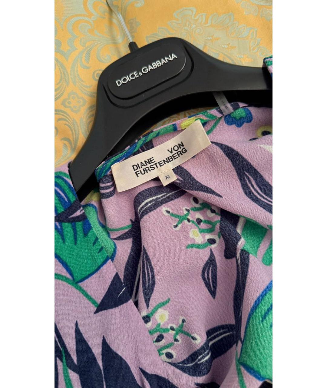 DIANE VON FURSTENBERG Фиолетовое шифоновое повседневное платье, фото 3