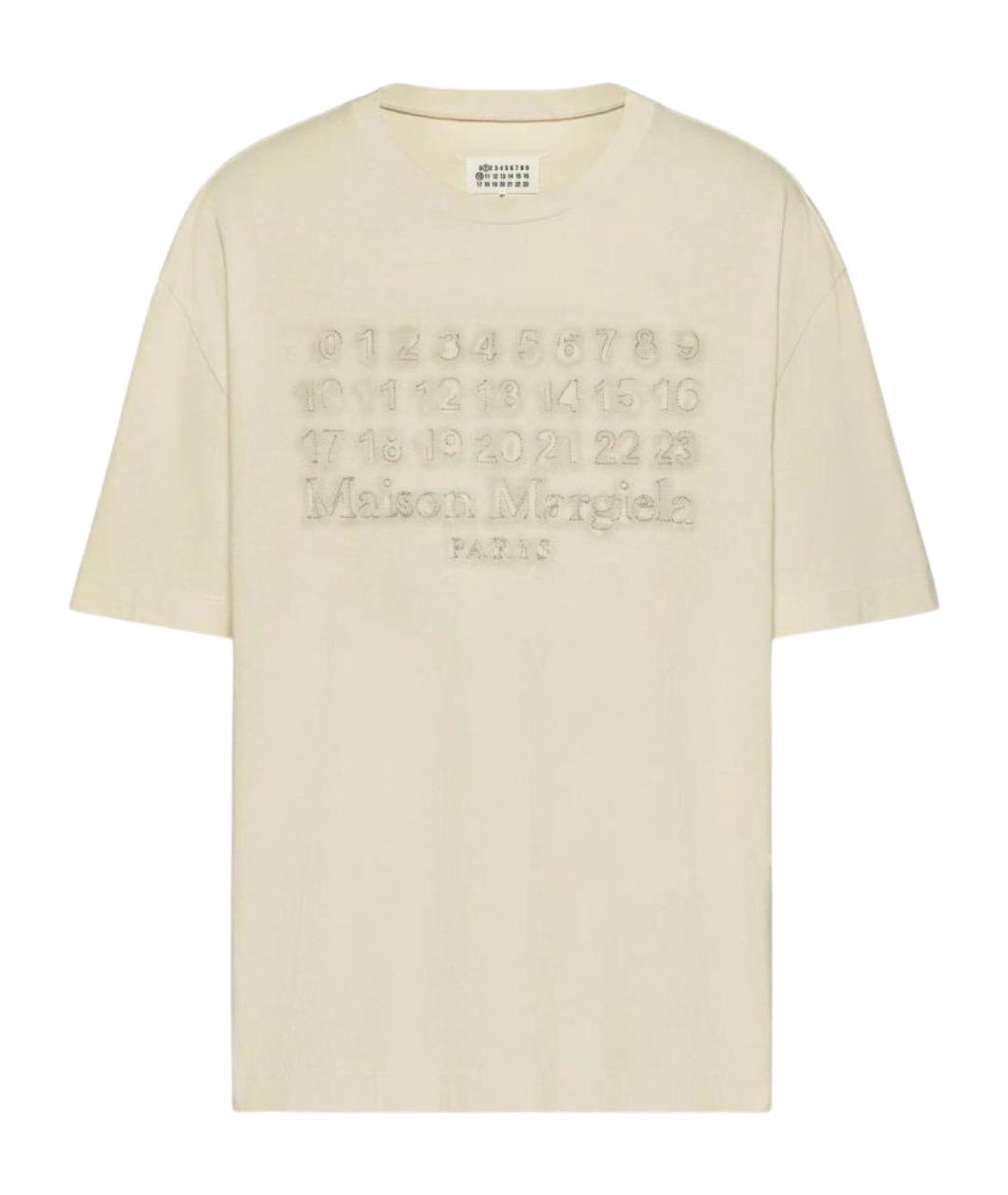 MAISON MARGIELA Бежевая хлопковая футболка, фото 1