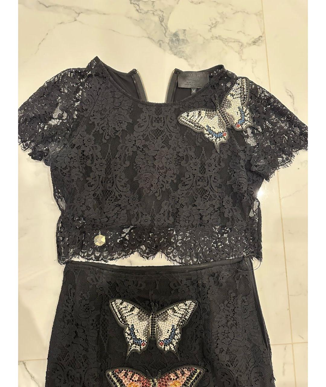 PHILIPP PLEIN Черный кружевной костюм с юбками, фото 3