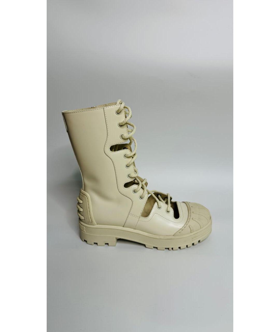 CHRISTIAN DIOR Белые кожаные ботинки, фото 5