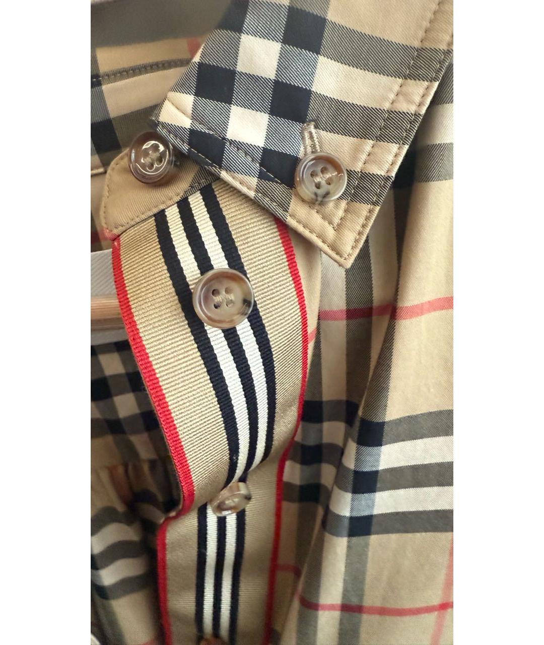 BURBERRY Бежевое хлопковое повседневное платье, фото 7