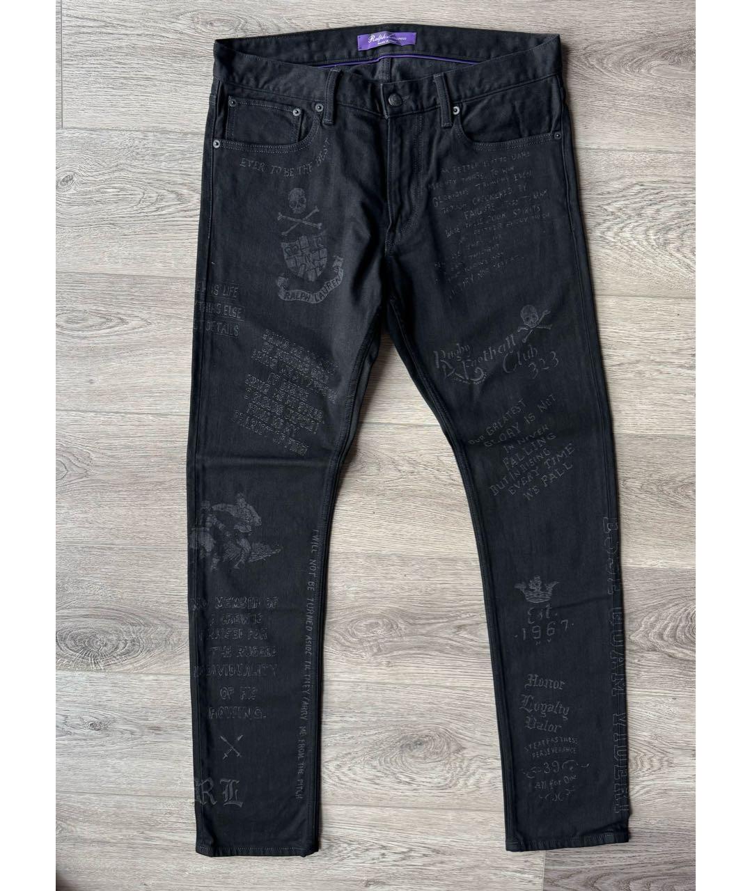 RALPH LAUREN PURPLE LABEL Черные хлопковые джинсы скинни, фото 9