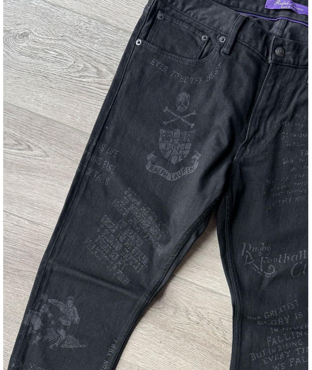 RALPH LAUREN PURPLE LABEL Черные хлопковые джинсы скинни, фото 2