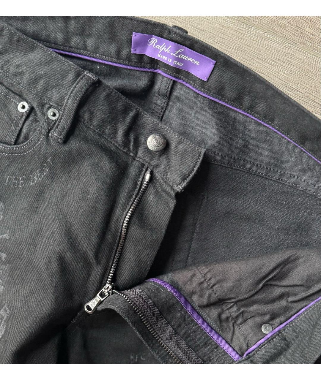 RALPH LAUREN PURPLE LABEL Черные хлопковые джинсы скинни, фото 7