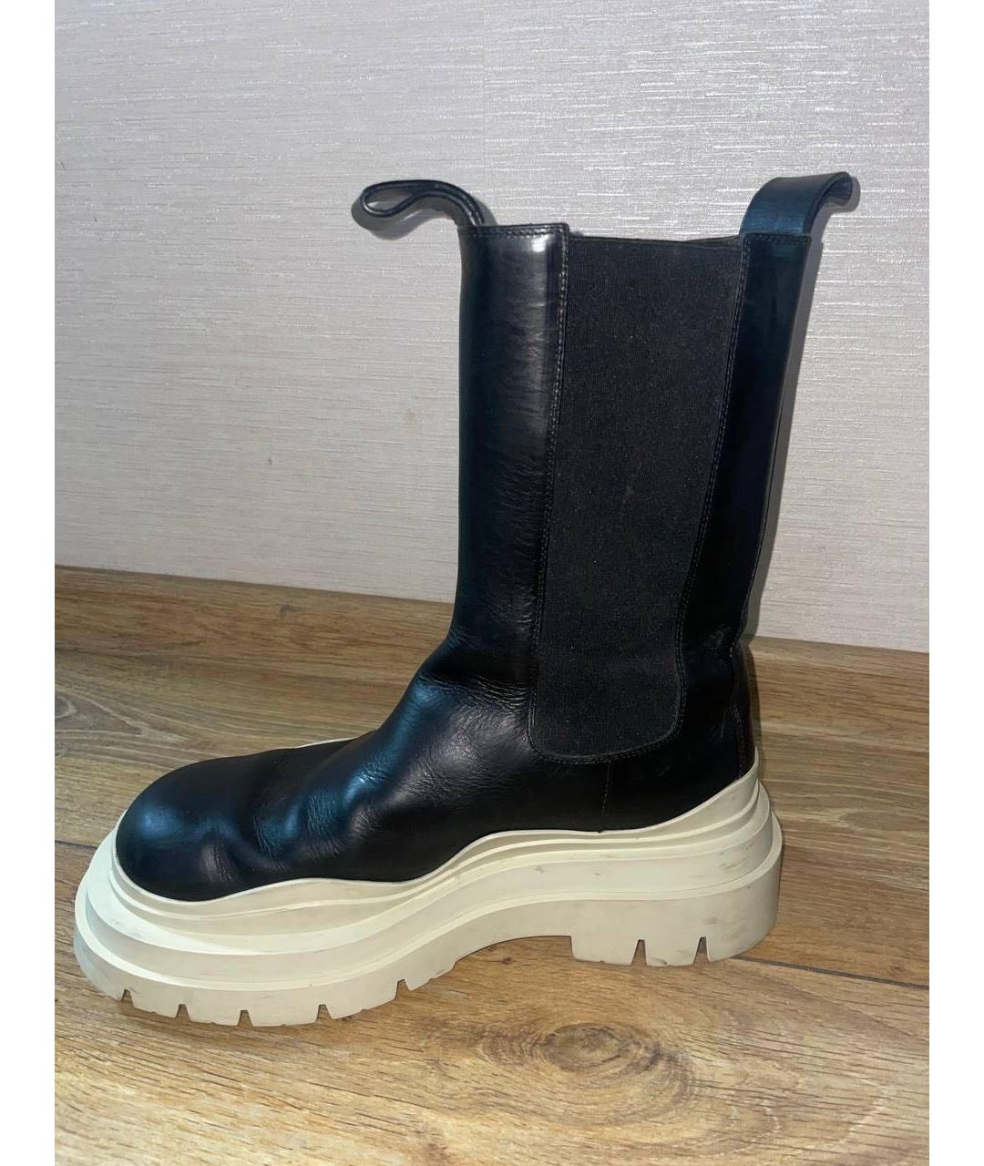 BOTTEGA VENETA Черные кожаные ботинки, фото 8