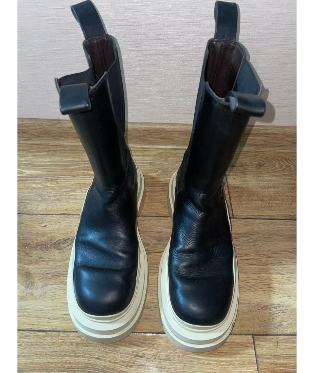 BOTTEGA VENETA Черные кожаные ботинки, фото 2