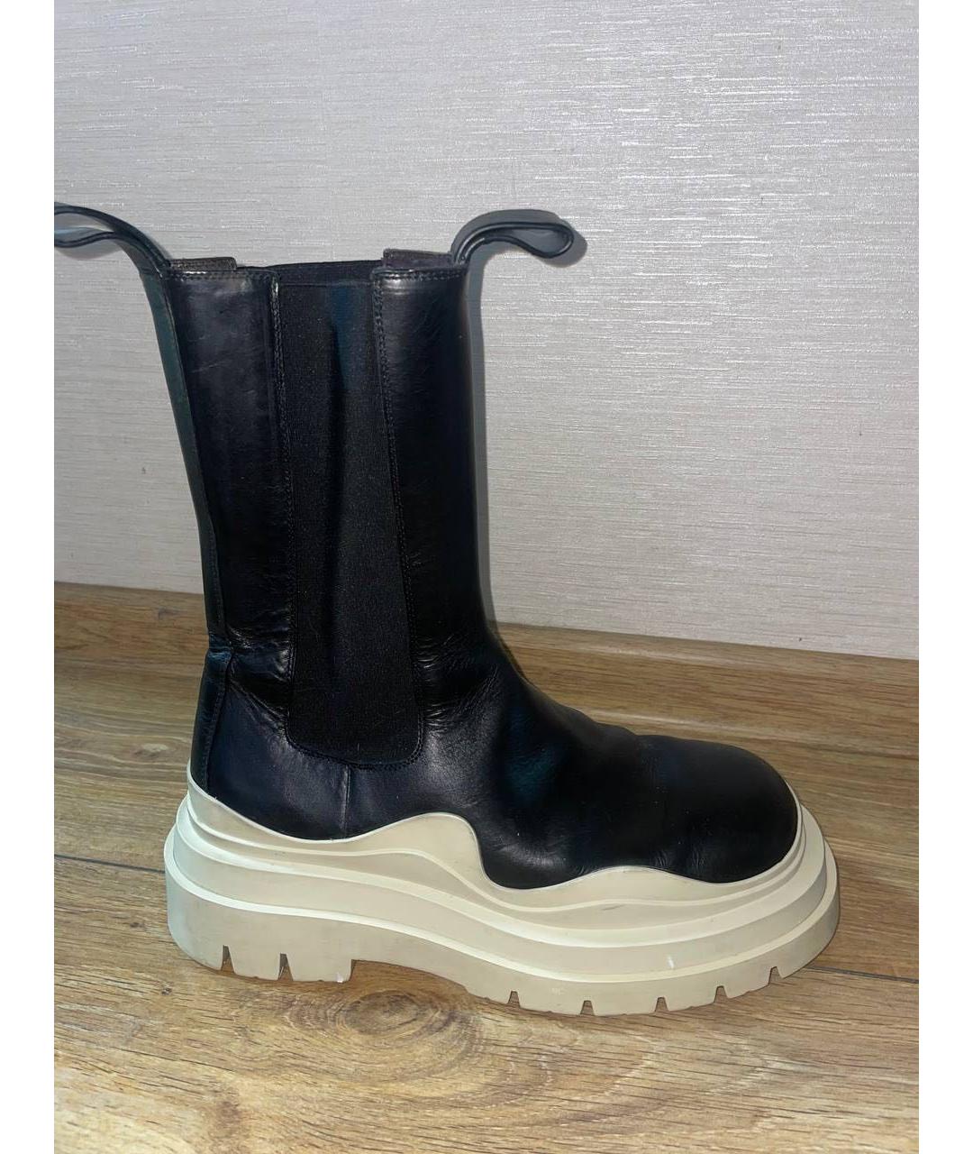 BOTTEGA VENETA Черные кожаные ботинки, фото 9