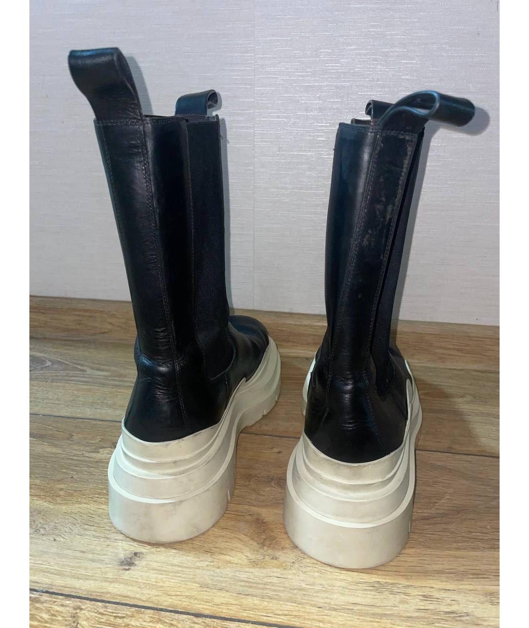 BOTTEGA VENETA Черные кожаные ботинки, фото 4