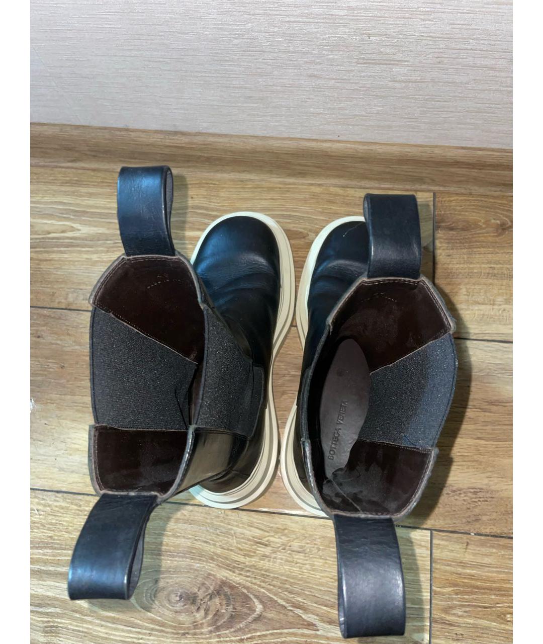 BOTTEGA VENETA Черные кожаные ботинки, фото 3