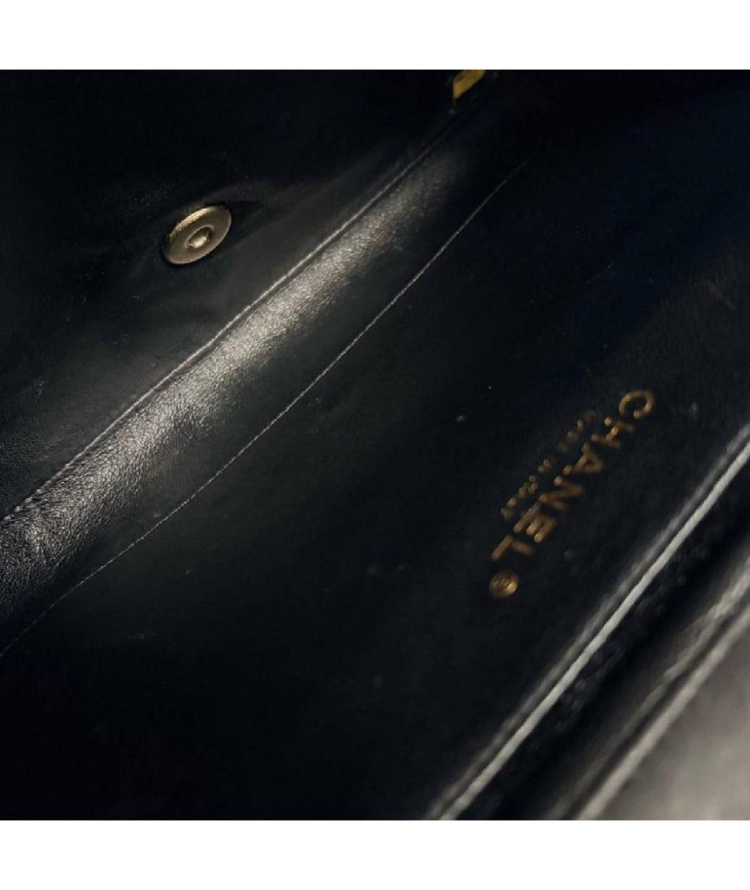 CHANEL Черная кожаная сумка через плечо, фото 7