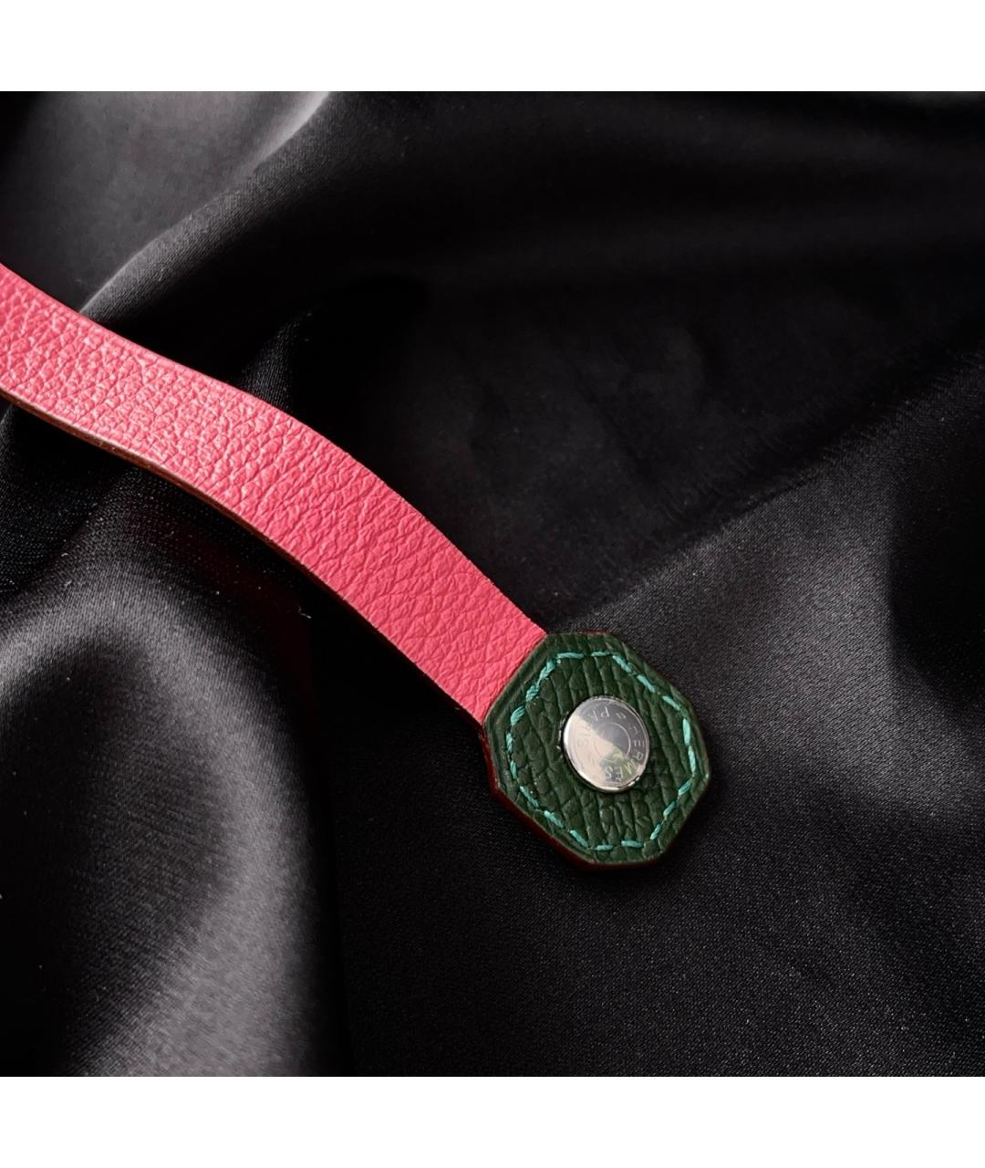 HERMES Розовый кожаный браслет, фото 3