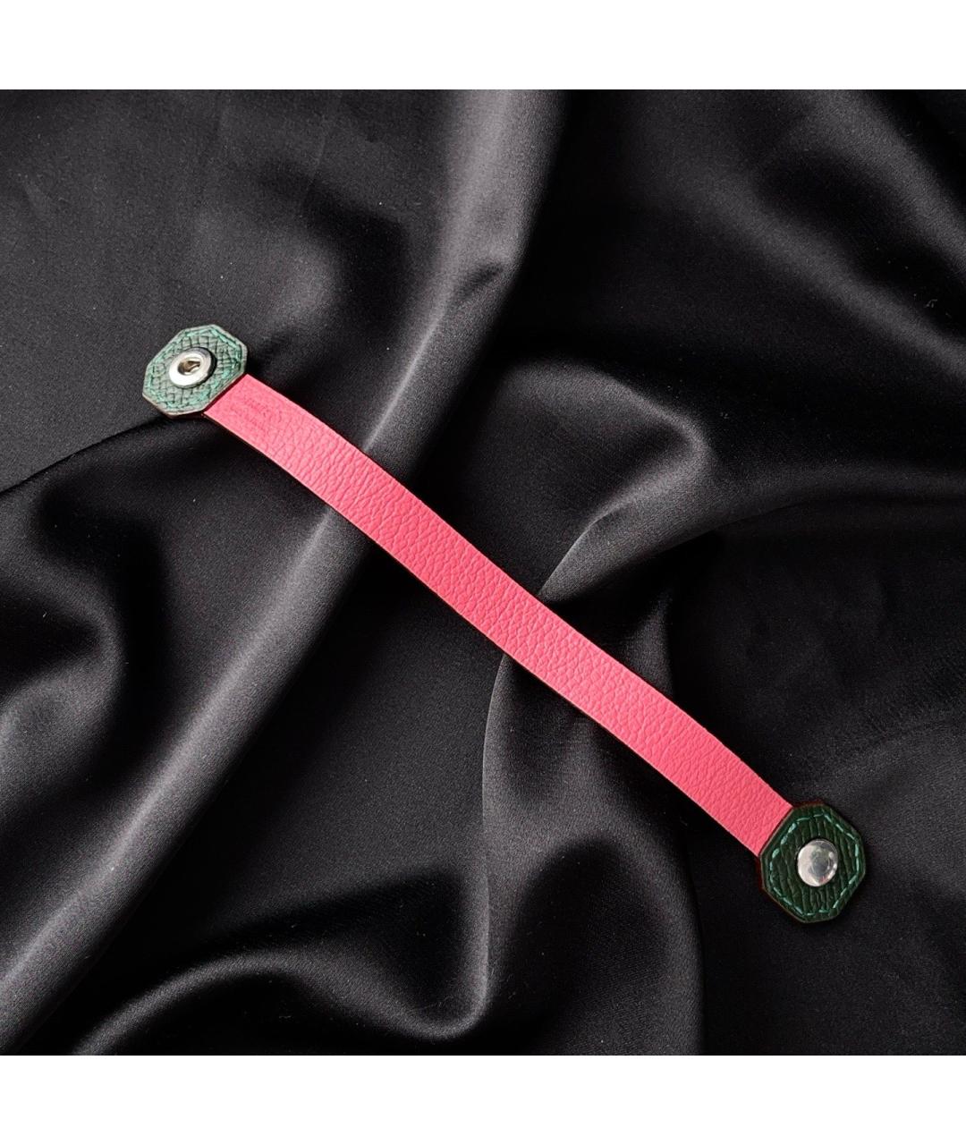 HERMES Розовый кожаный браслет, фото 4