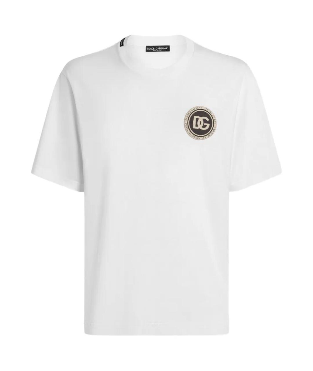 DOLCE&GABBANA Белая хлопковая футболка, фото 1