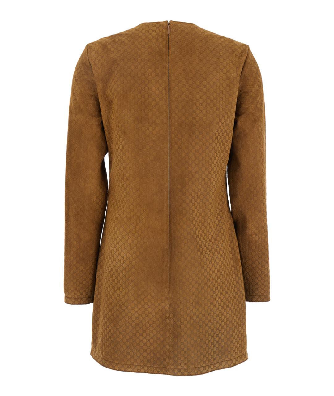 GUCCI Коричневое замшевое повседневное платье, фото 1