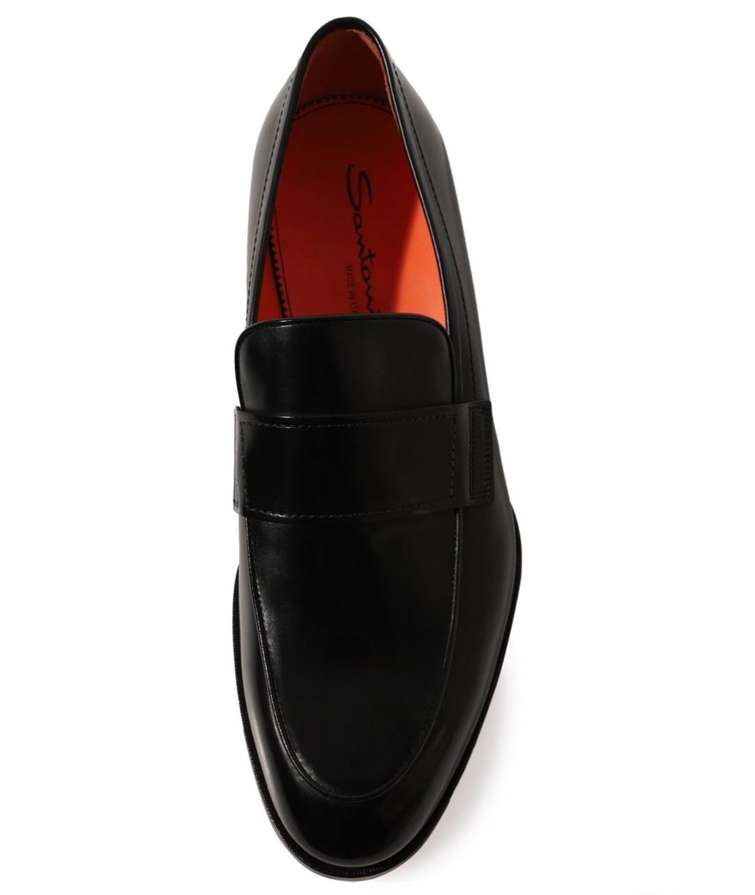 SANTONI Черные кожаные туфли, фото 7