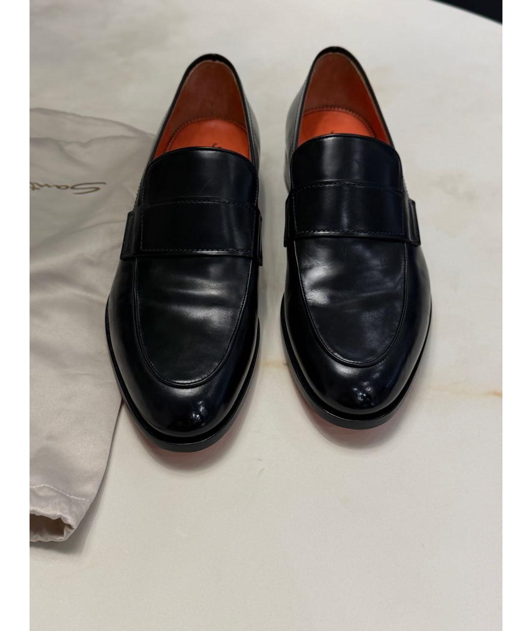 SANTONI Черные кожаные туфли, фото 3