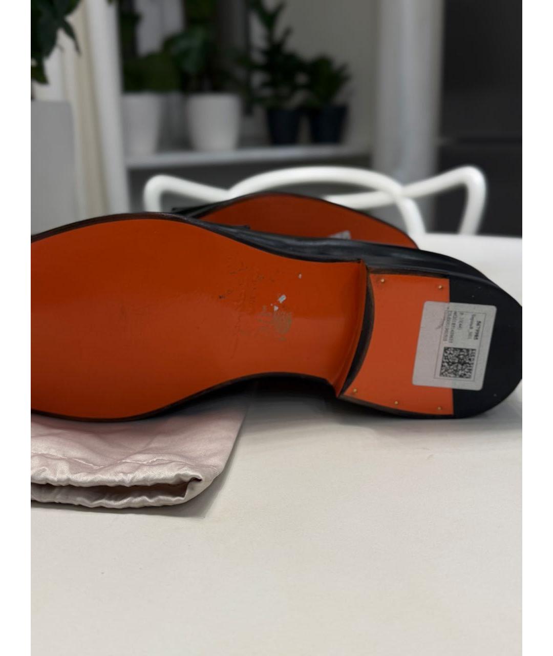 SANTONI Черные кожаные туфли, фото 6