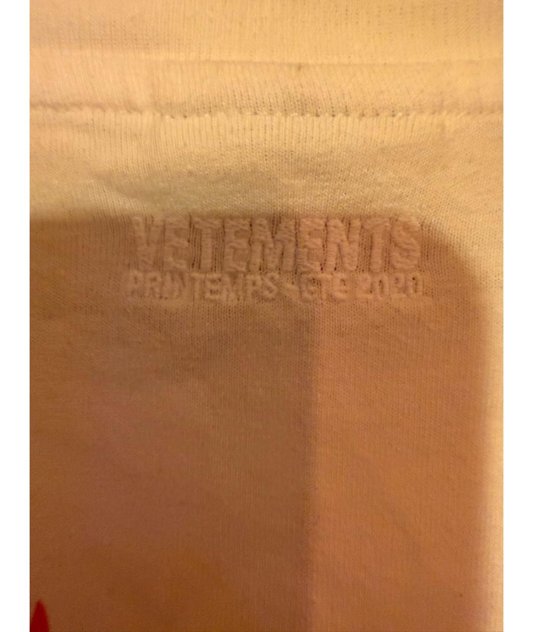 VETEMENTS Белая хлопковая футболка, фото 3