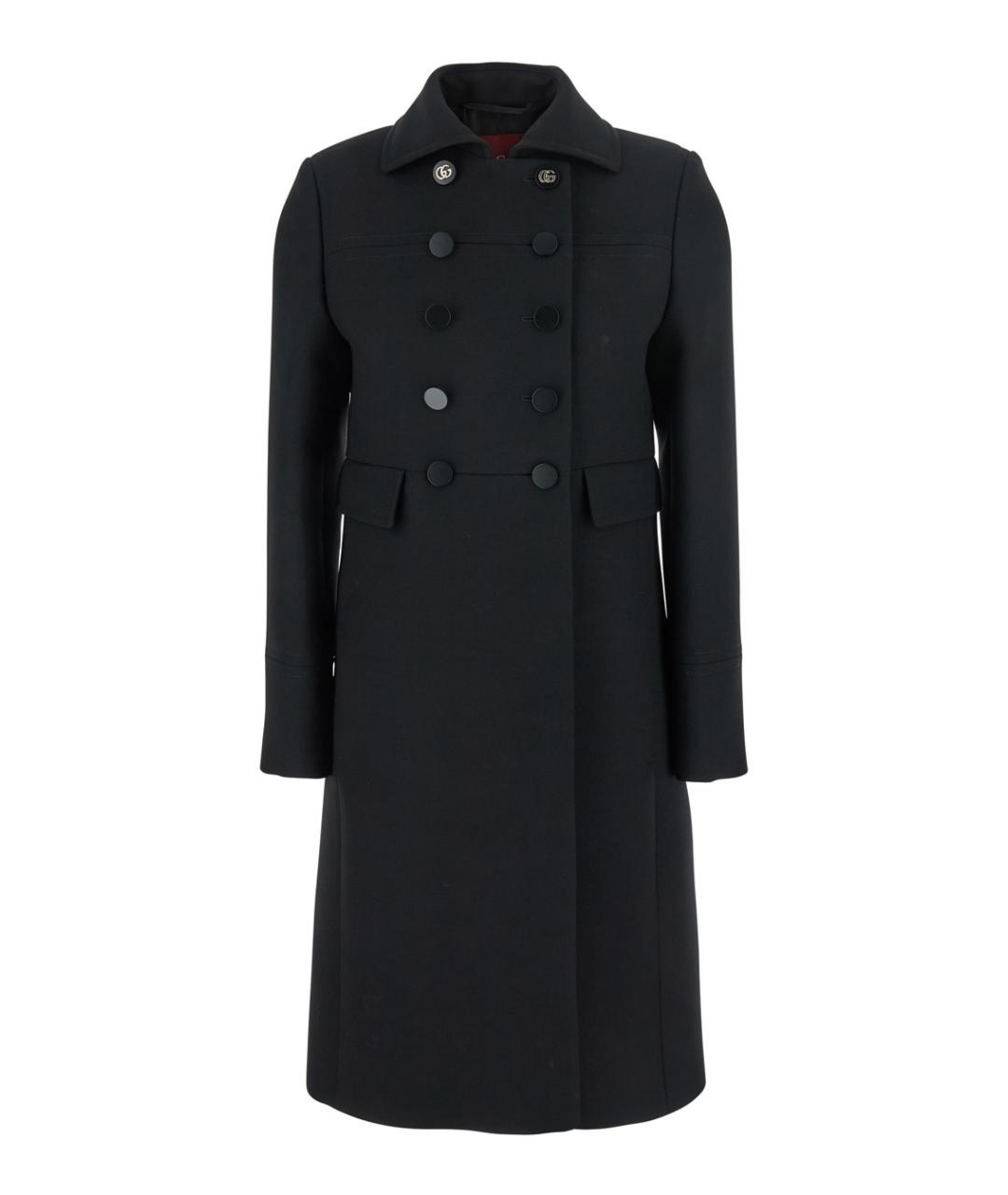GUCCI Черное шерстяное пальто, фото 1