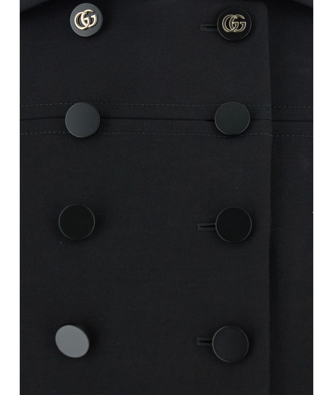 GUCCI Черное шерстяное пальто, фото 3