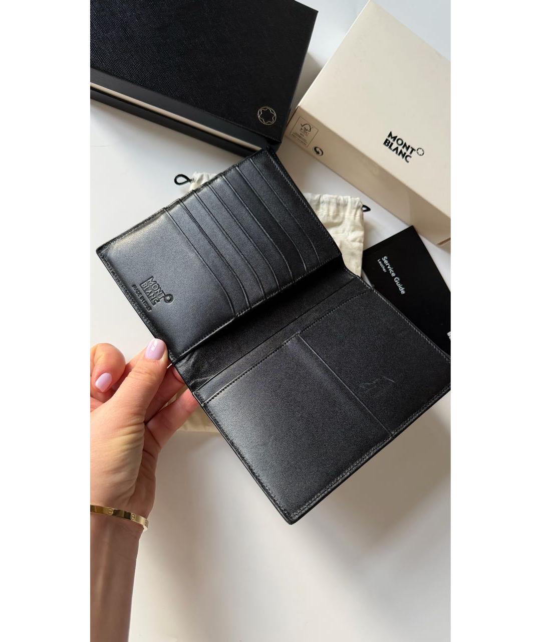 MONTBLANC Черный кожаный кошелек, фото 2
