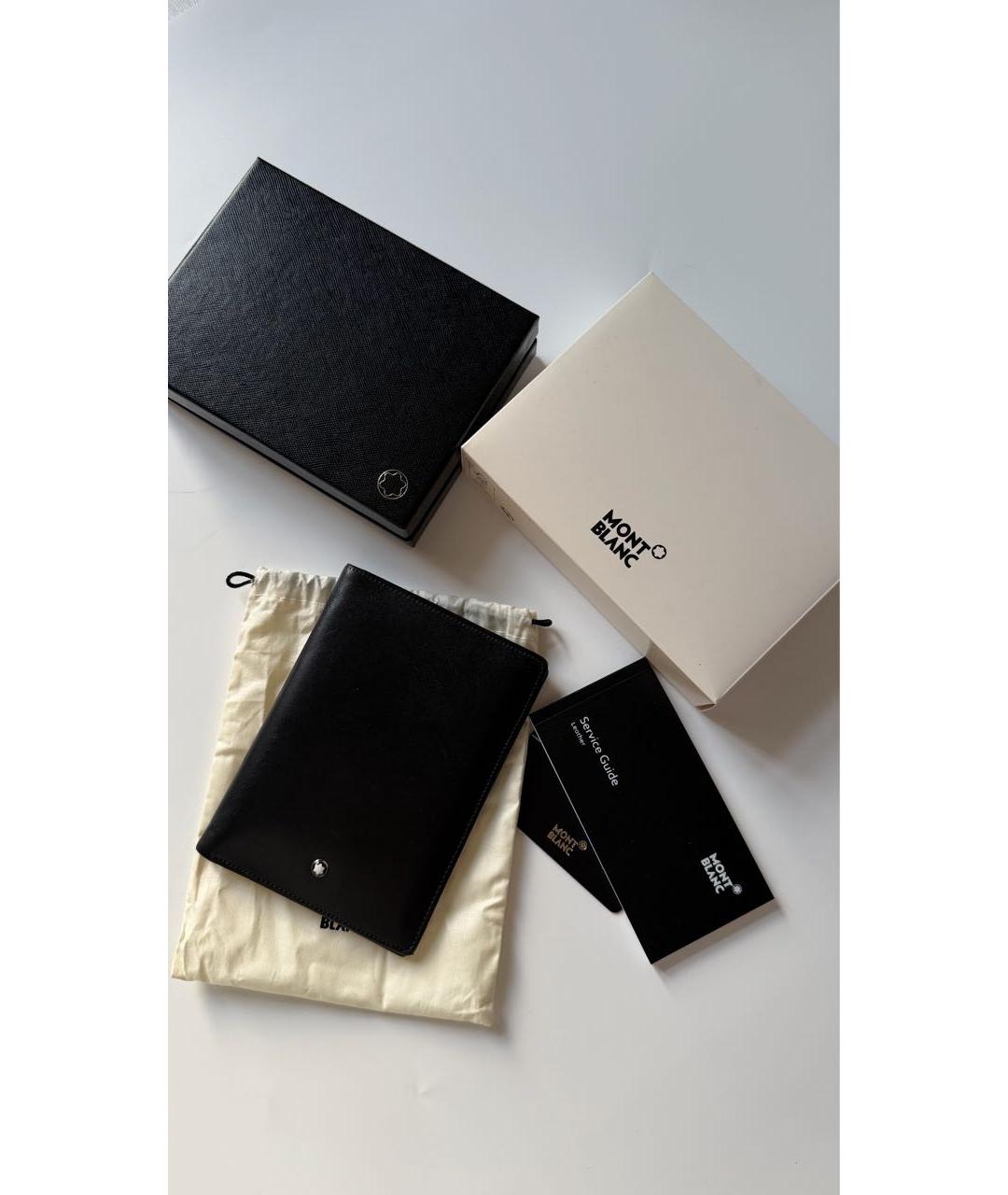 MONTBLANC Черный кожаный кошелек, фото 4