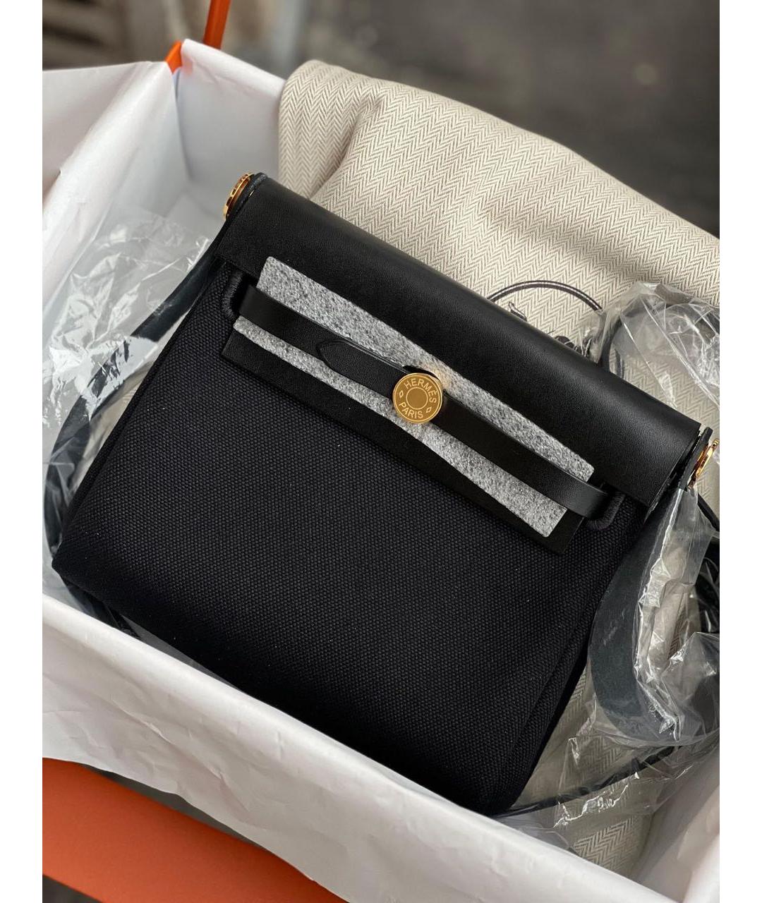 HERMES Черная кожаная сумка через плечо, фото 5