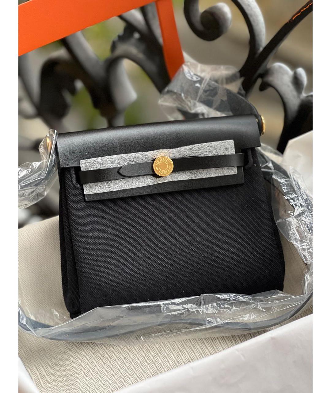 HERMES Черная кожаная сумка через плечо, фото 6