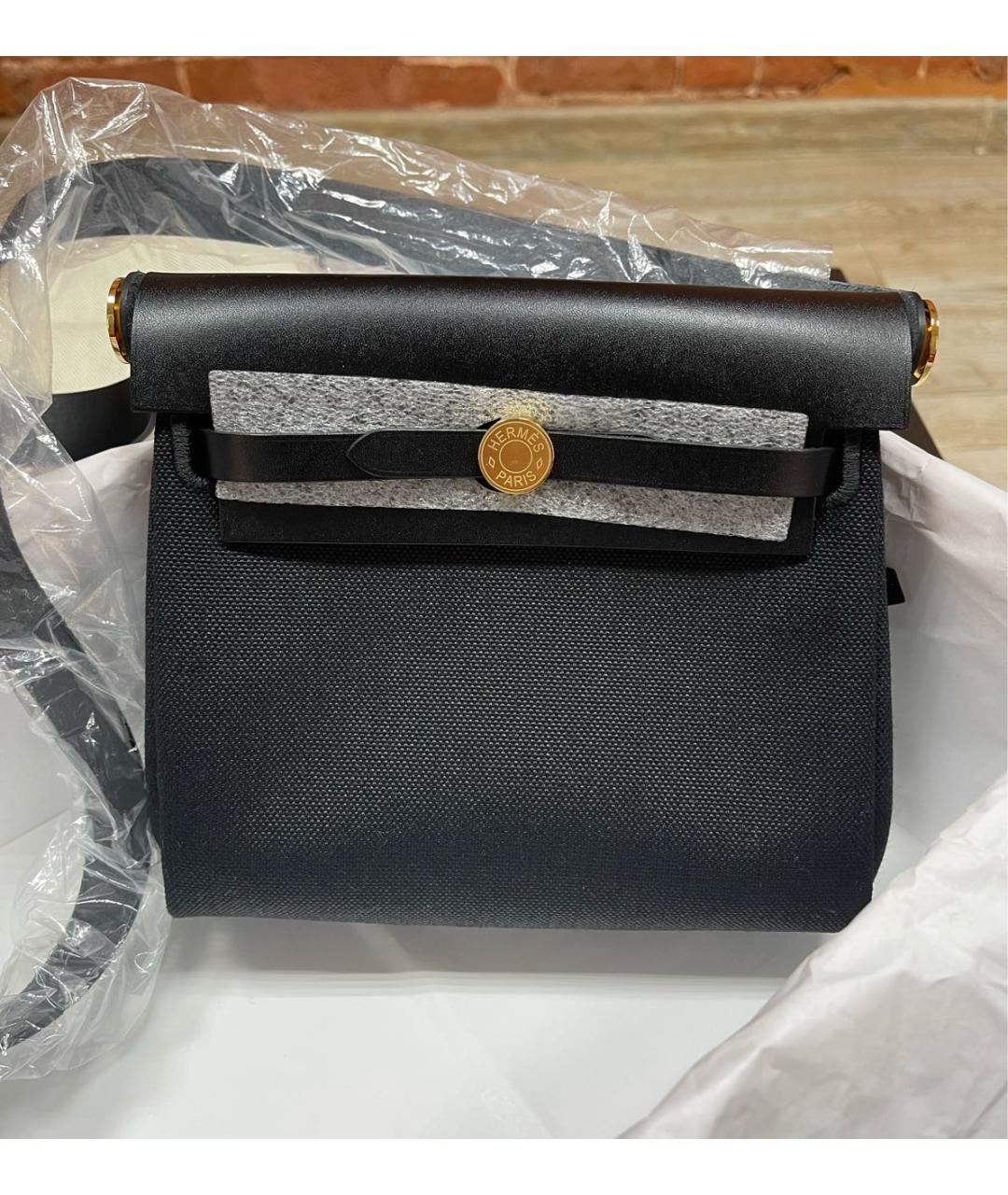 HERMES Черная кожаная сумка через плечо, фото 8