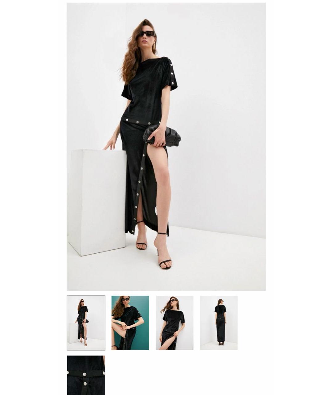 LOVE MOSCHINO Черное велюровое вечернее платье, фото 6